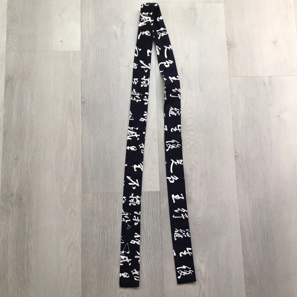 ADULT NAVY WHITE JAPANESE SASH KIMONO OBI BELT - Picture 2 of 5